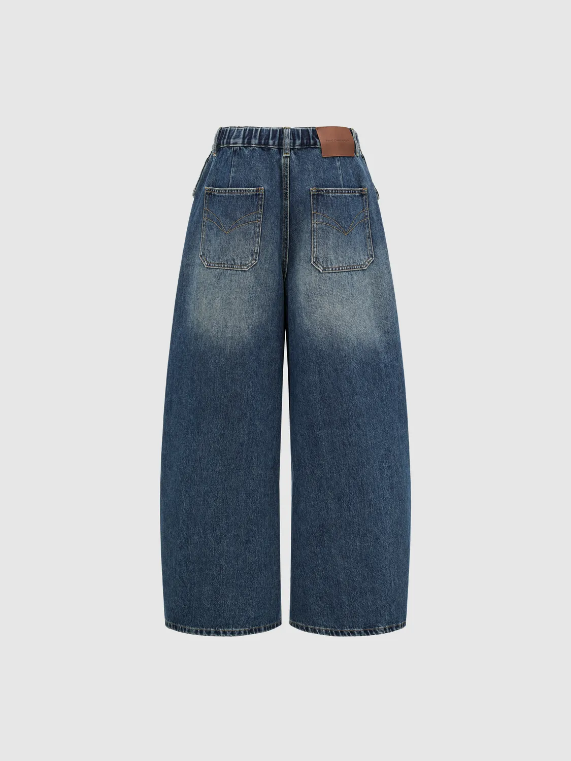 Feng Chen Wang Washed Pleated Oversized jeans lys
