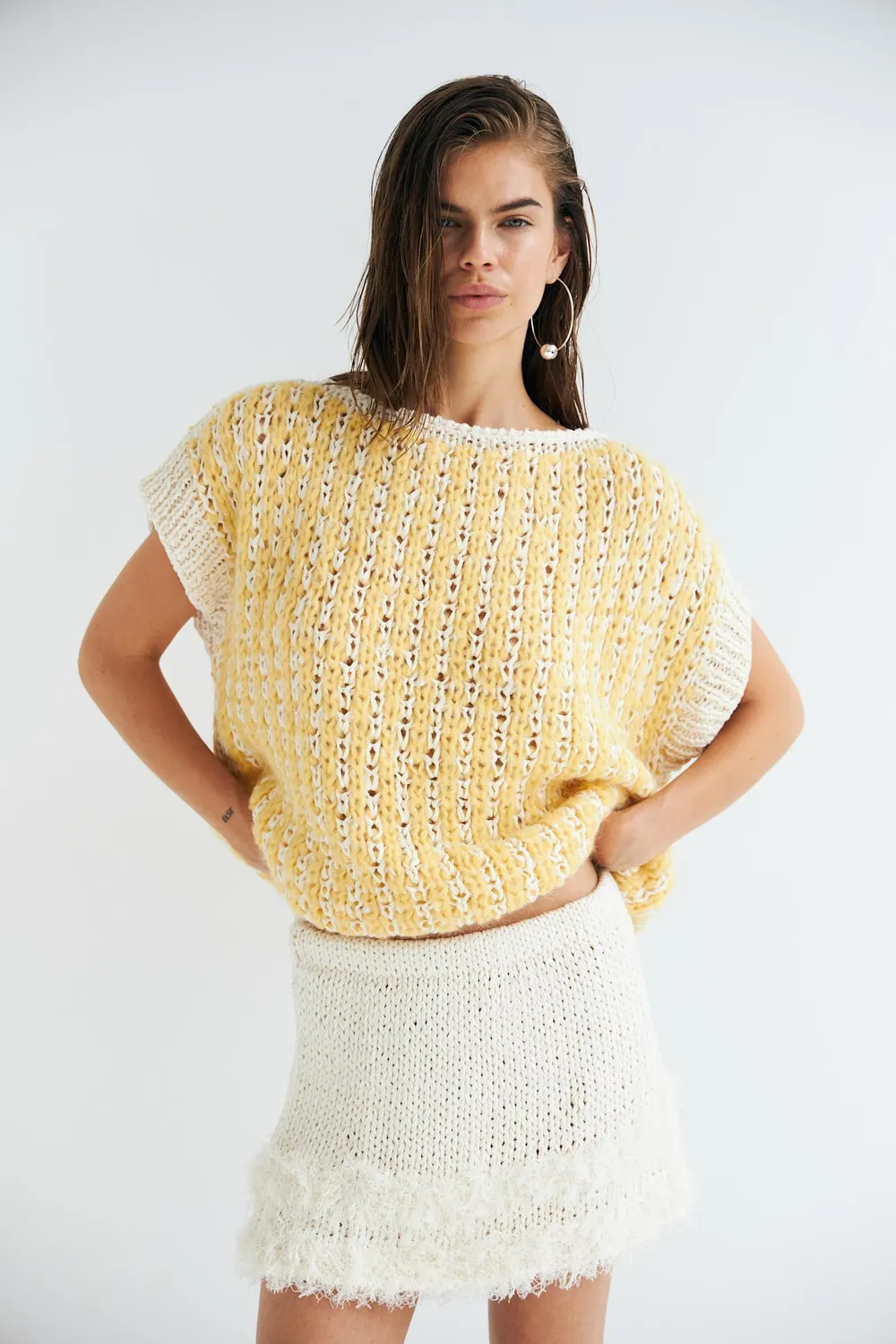 DAWNXDARE Annabel strikvest 118 honey mohair