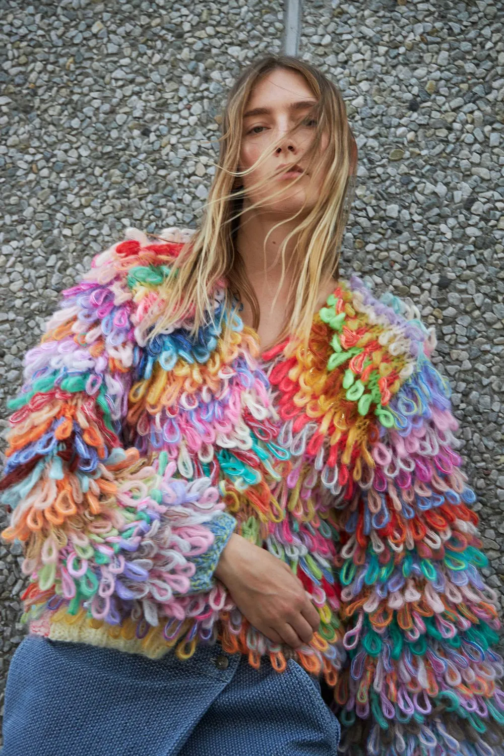 Dawnxdare Fay DS strikjakke 900 multi shaggy