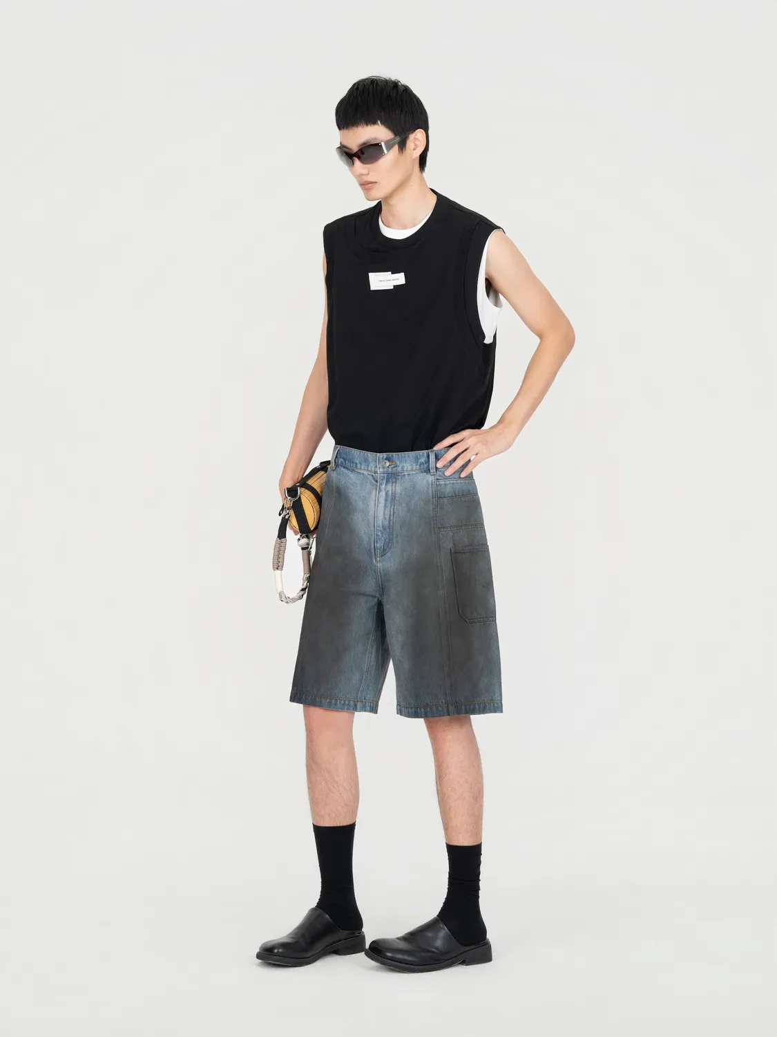 Feng Chen Wang 2-in-1 tanktop sort bomuld