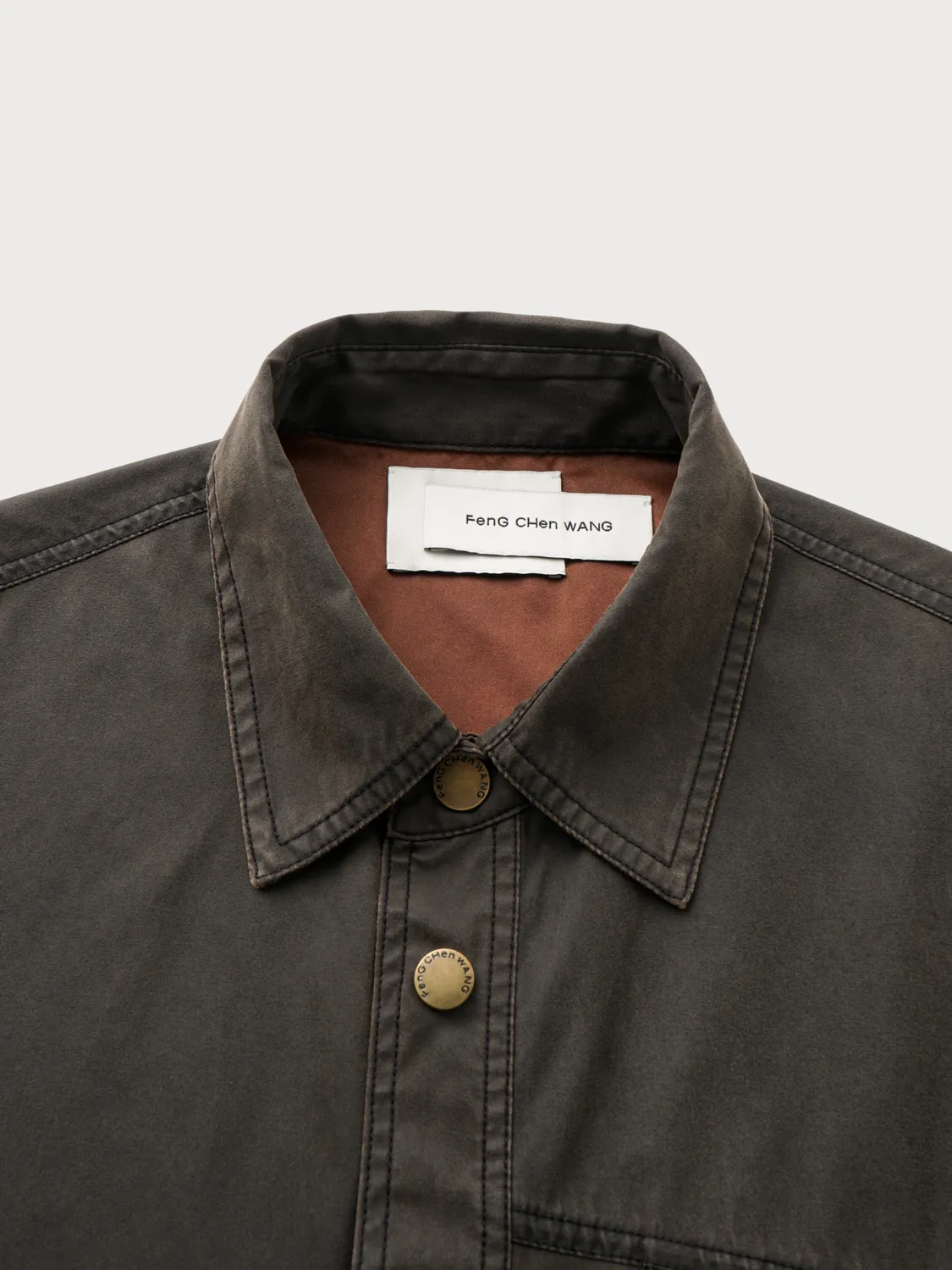Feng Chen Wang Washed Workwear skjorte lommer