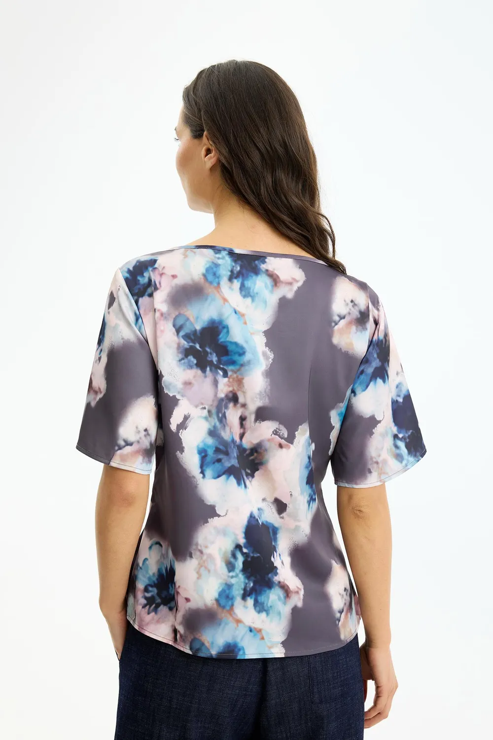 IN FRONT Soraya bluse med knude print