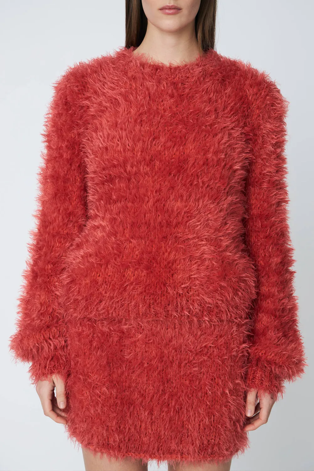 DAWNXDARE Babs pullover strik 337 garnet rose fluffy