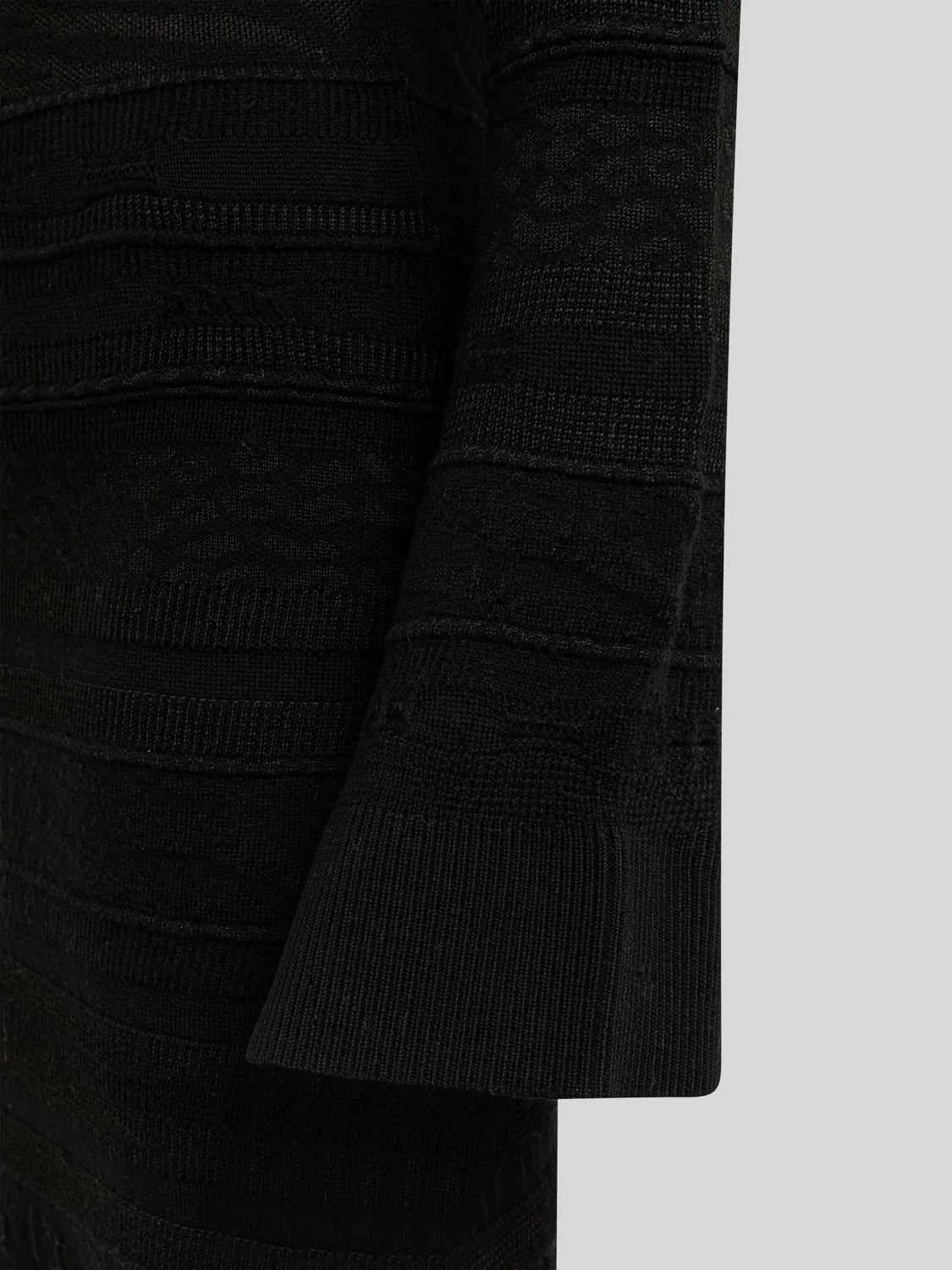 Laneus Jacquard rullekrave kjole sort midi