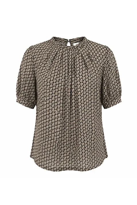 IN FRONT Grazia bluse jersey med halve ærmer