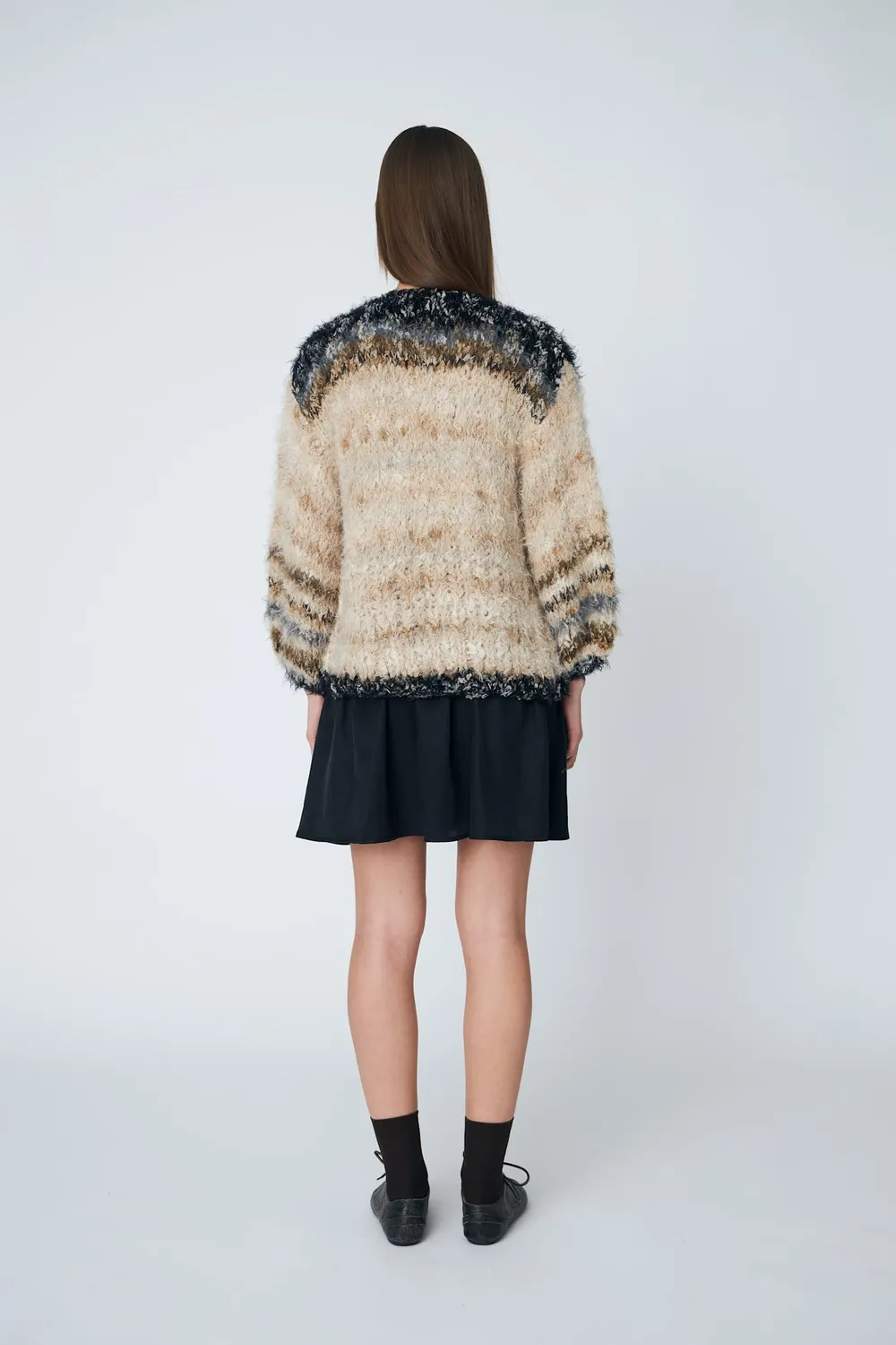 DAWNXDARE Eden cardigan strikcardigan shitake cropped