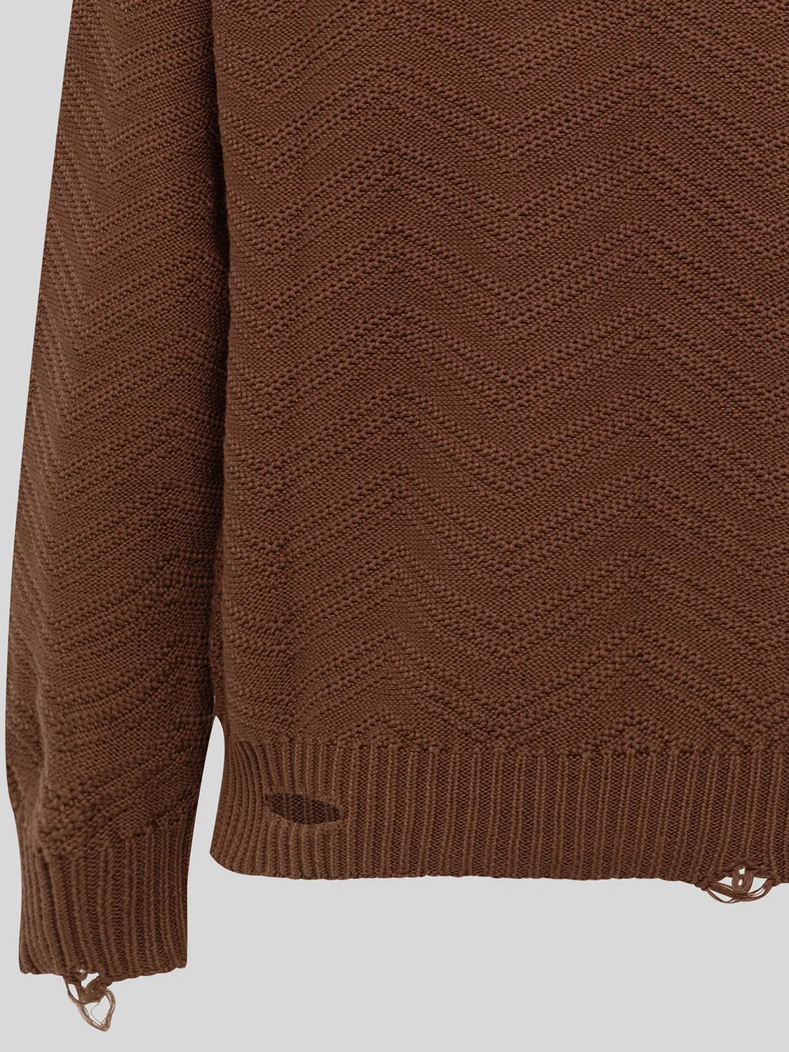 Laneus Chevron V-neck sweater brun bomuld