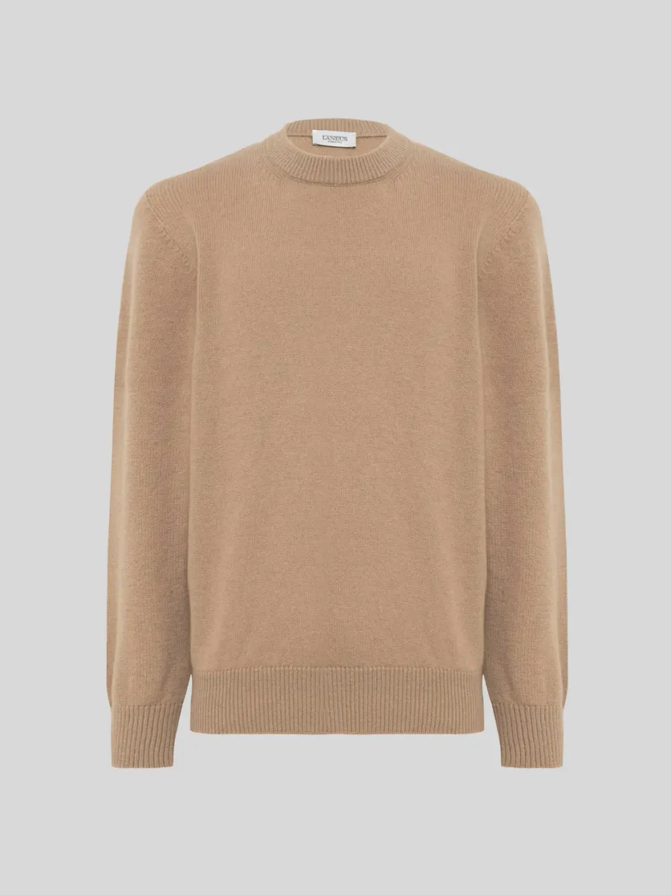 Laneus sweater uld cashmere camel herre