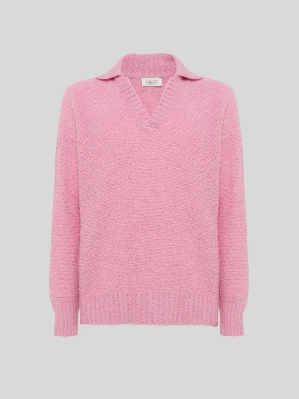 Laneus Boxy polo polotrøje pink uld