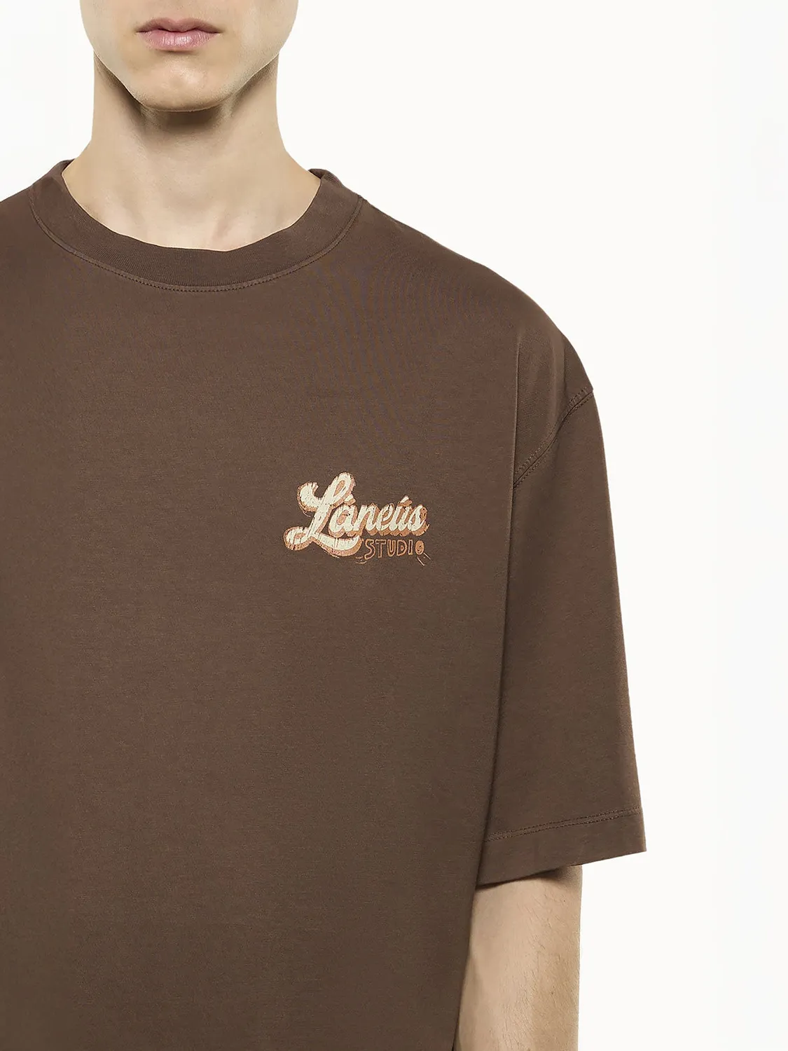 Laneus Oversized jersey t-shirt CHOCOLATE bomuld