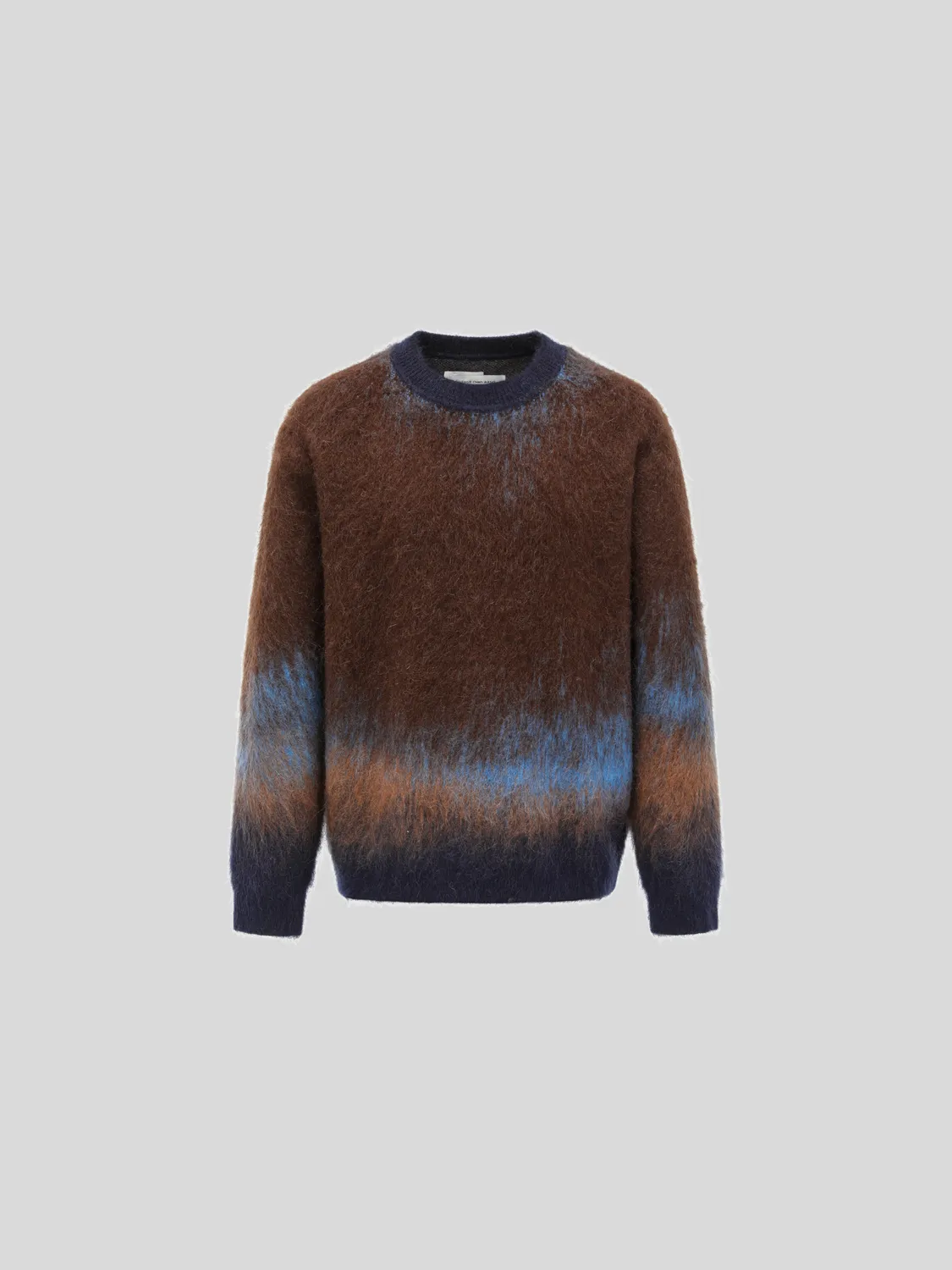 Feng Chen Wang Brown-Blue Gradient Sweater striktrøje børstet