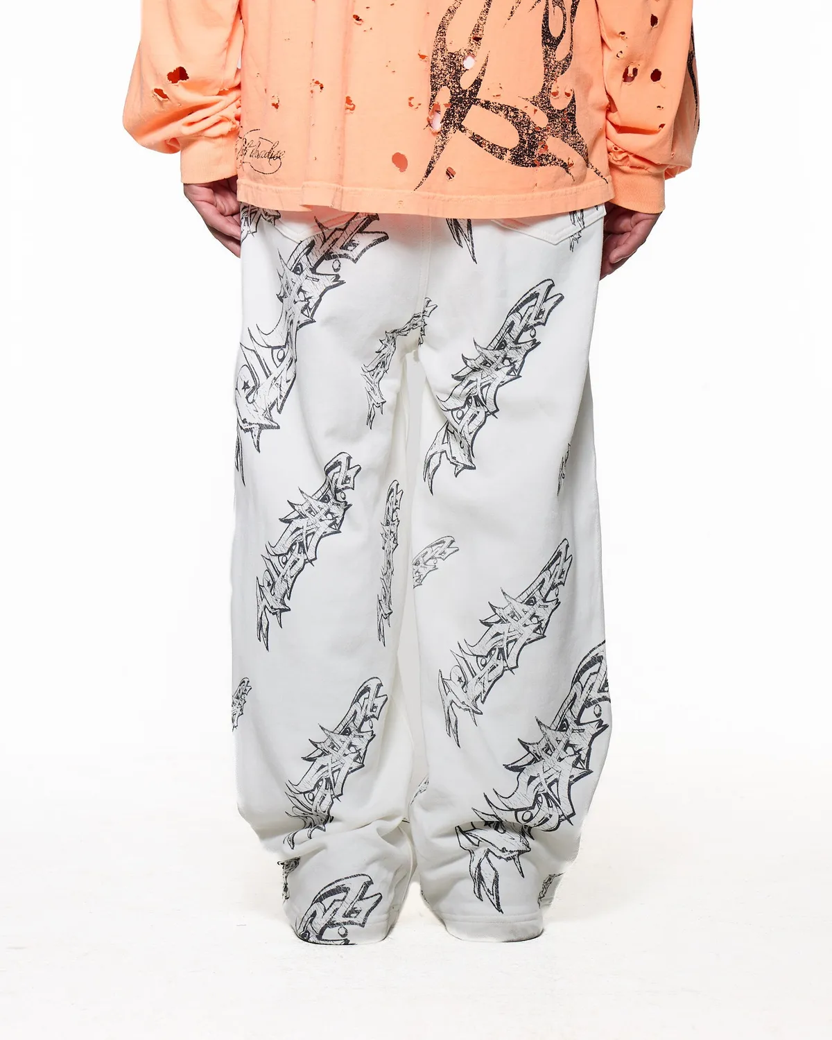 Hellstar Graffiti HSSS26SW3 sweatpants hvid baggy