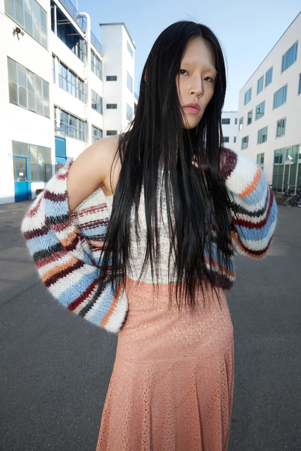 DAWN x DARE Gabi Multi 902 Chalk Multi cardigan stribet