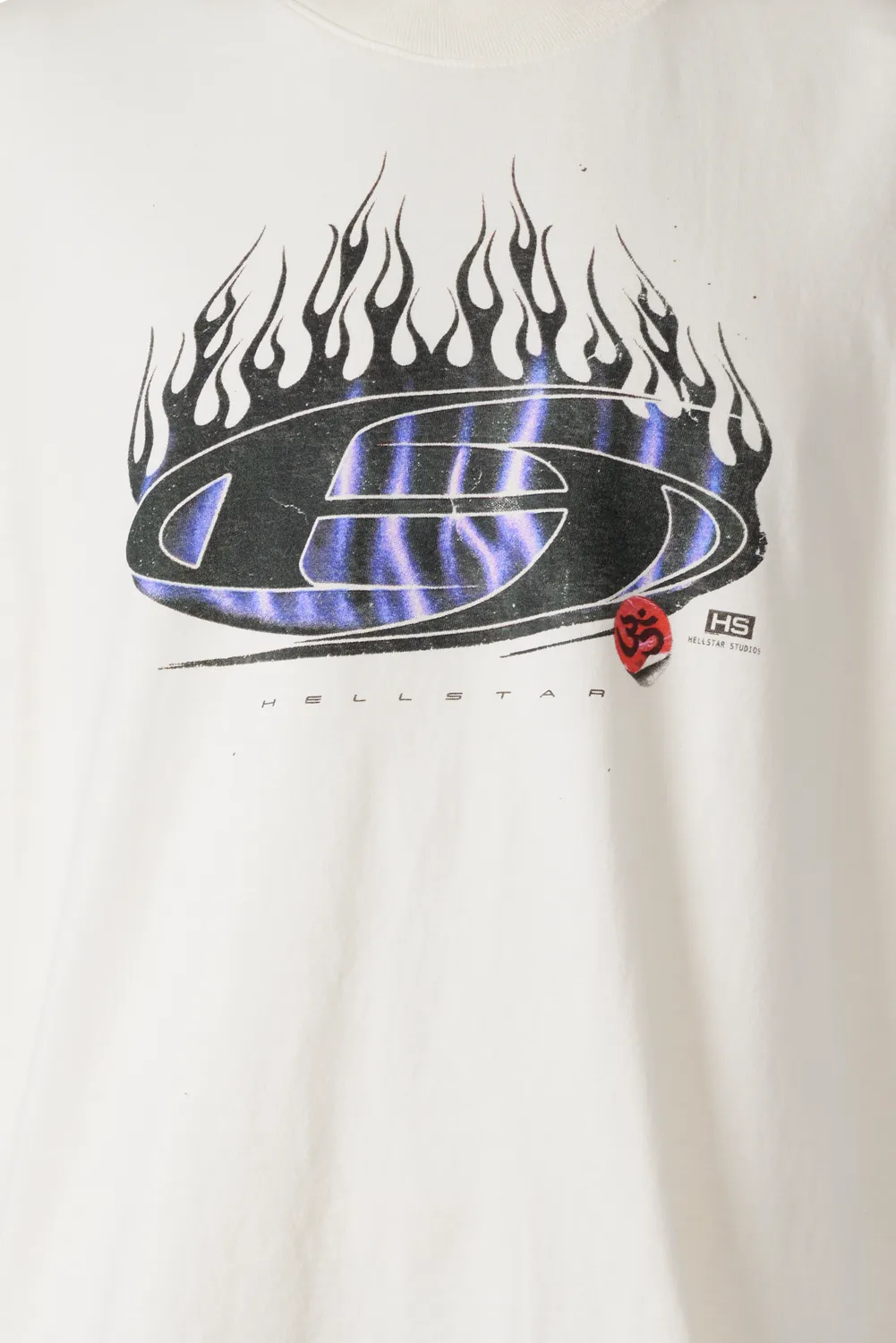 Hellstar Blue Flame T-shirt hvid bomuld oval print