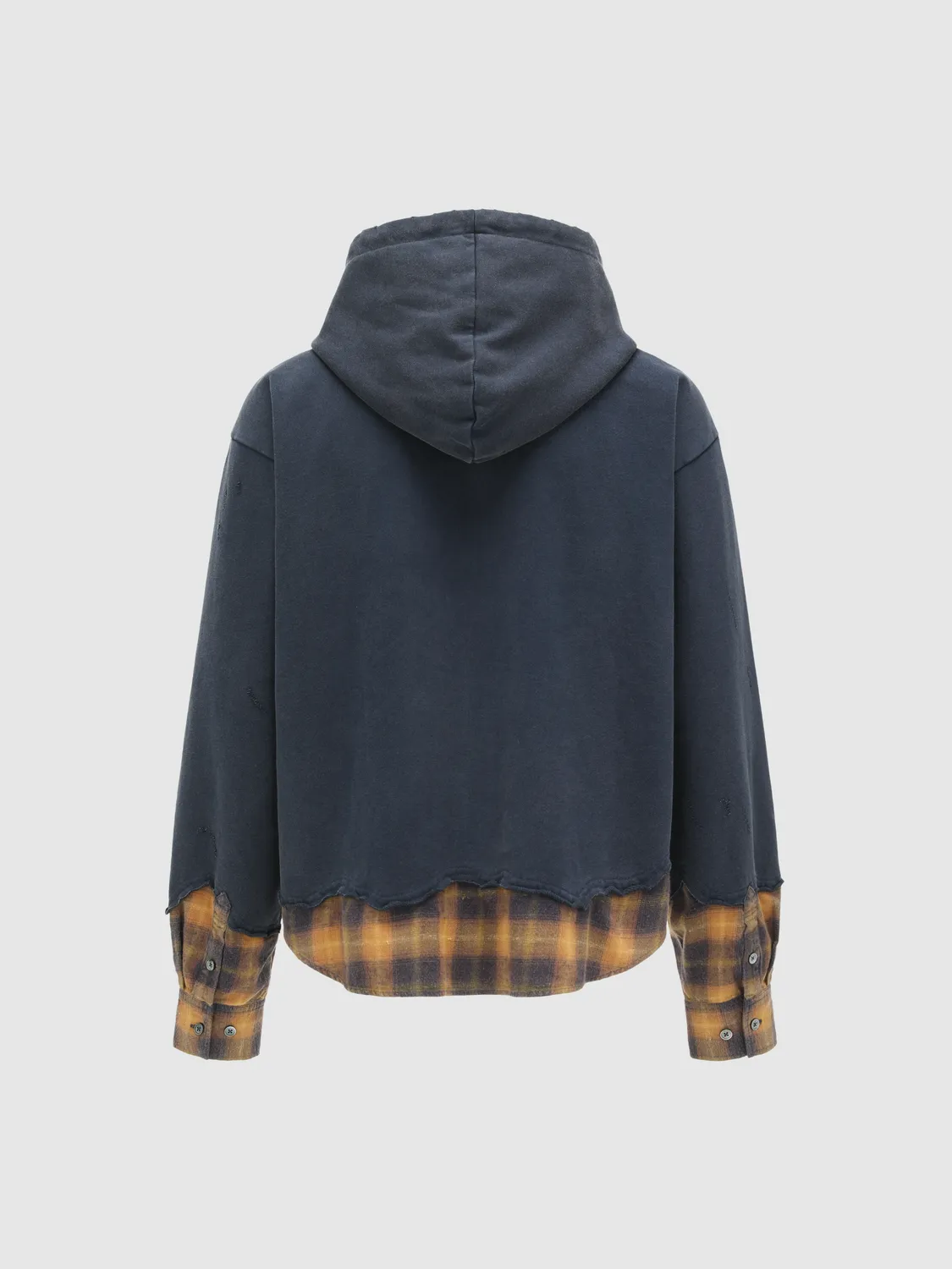 Feng Chen Wang Navy Plaid hættetrøje ternet lynlås