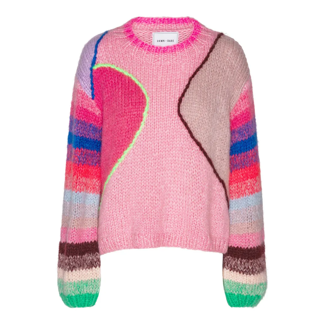 DAWNXDARE Genova Intarsia 919 Super Pink pullover