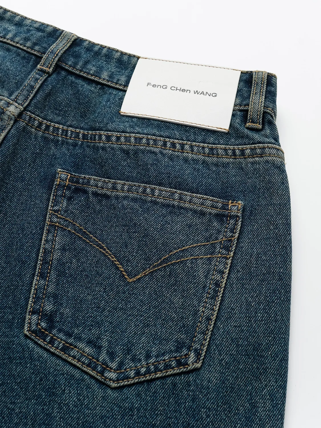 Feng Chen Wang Wave Straight Leg Jeans jeans blå slids