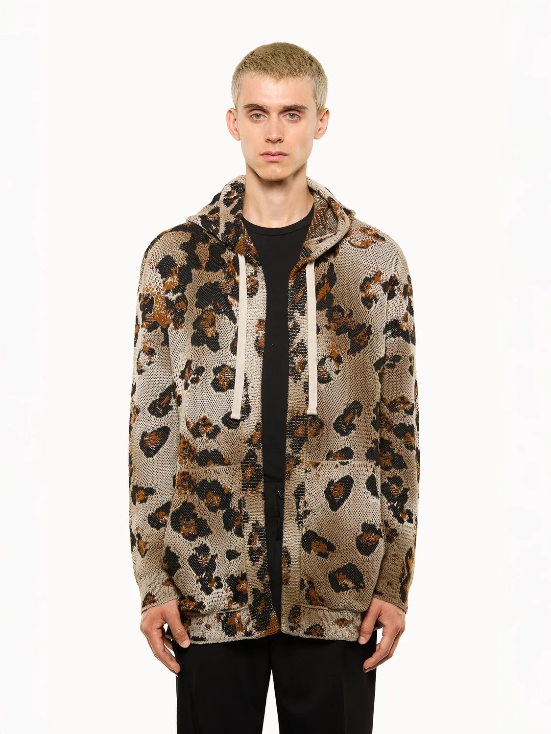 Laneus animal print oversized cardigan multicolor