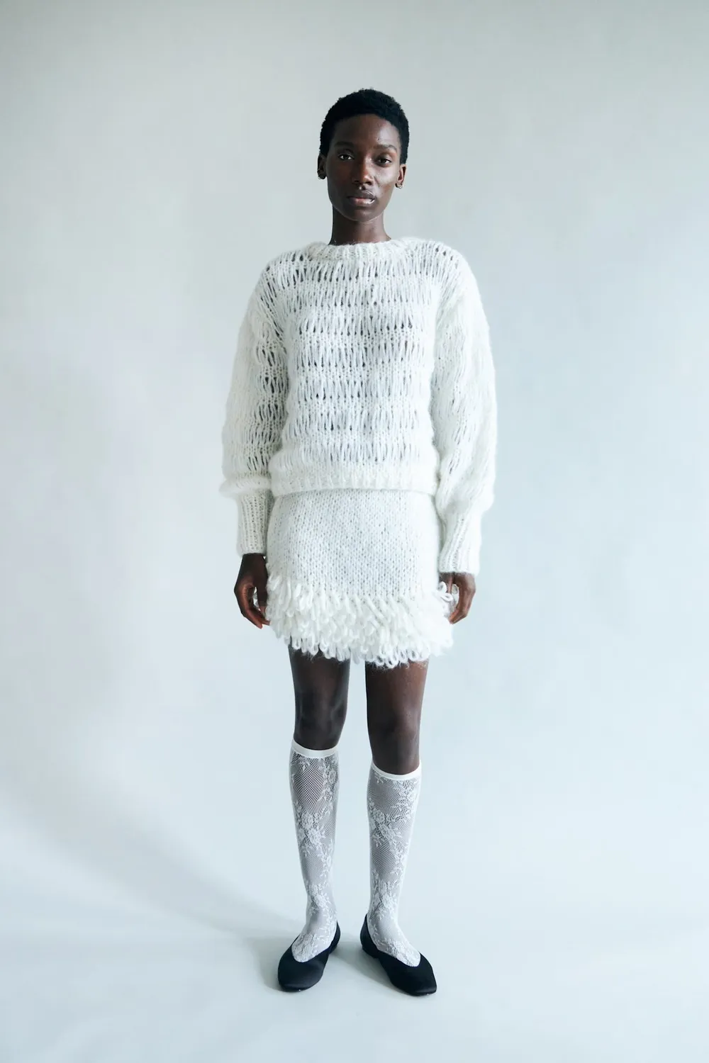 DAWNXDARE Coco sweater 102 Chalk mohairblanding hvid