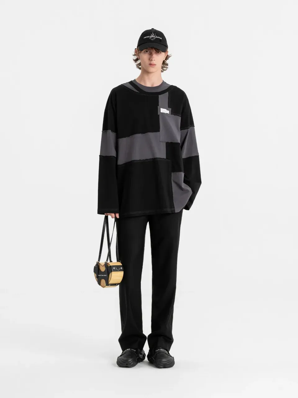 Feng Chen Wang Panelled Longsleeve langærmet trøje relaxed fit