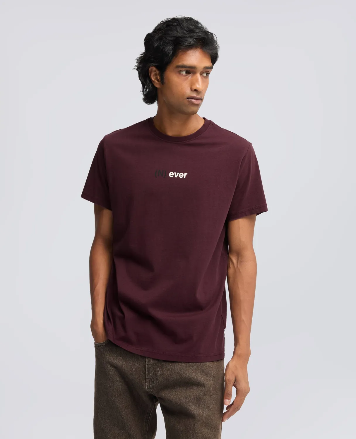 Aspesi (N)EVER t-shirt bordeaux bomuld kort ærme