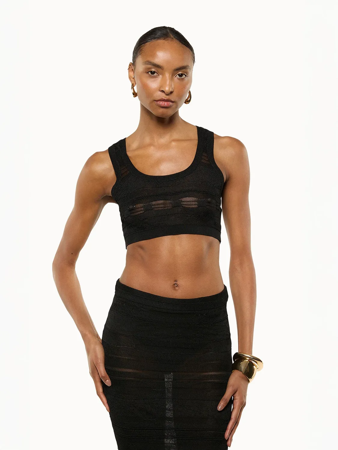 Laneus Light Jacquard Top top sort viskose