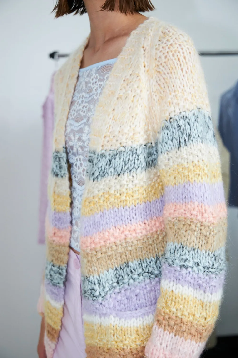 Dawnxdare Mars Multi Stripe 970 strikcardigan lilac