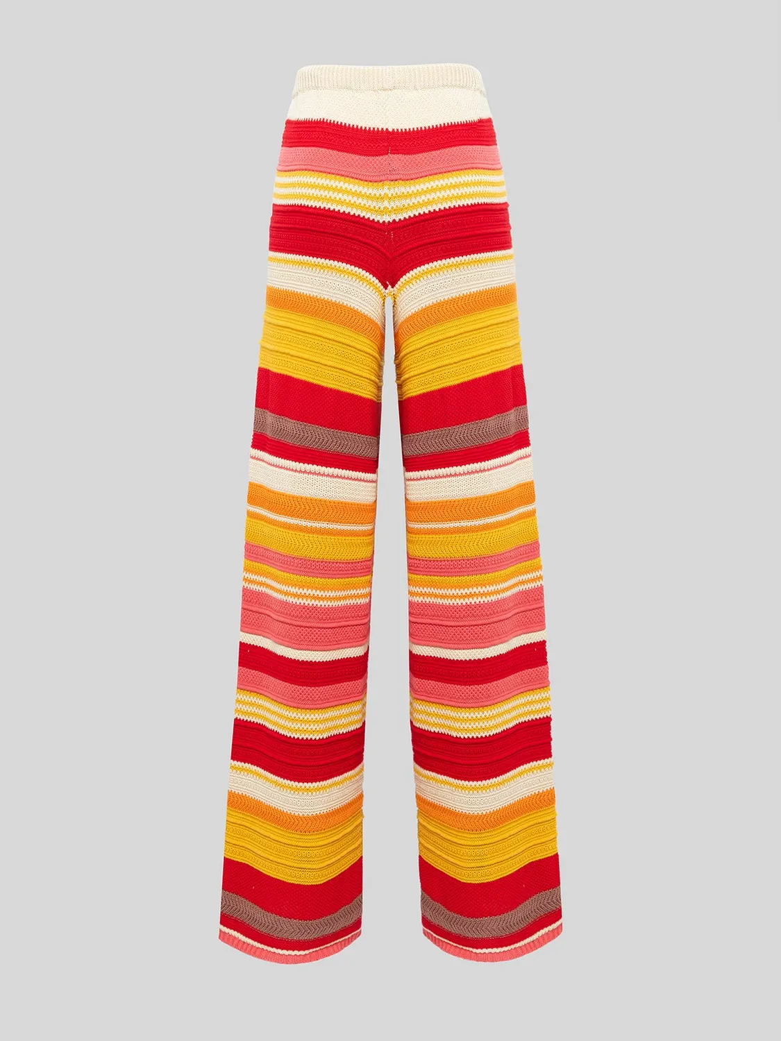 Laneus Multicolor Knit Trousers strikbukser pink bomuld