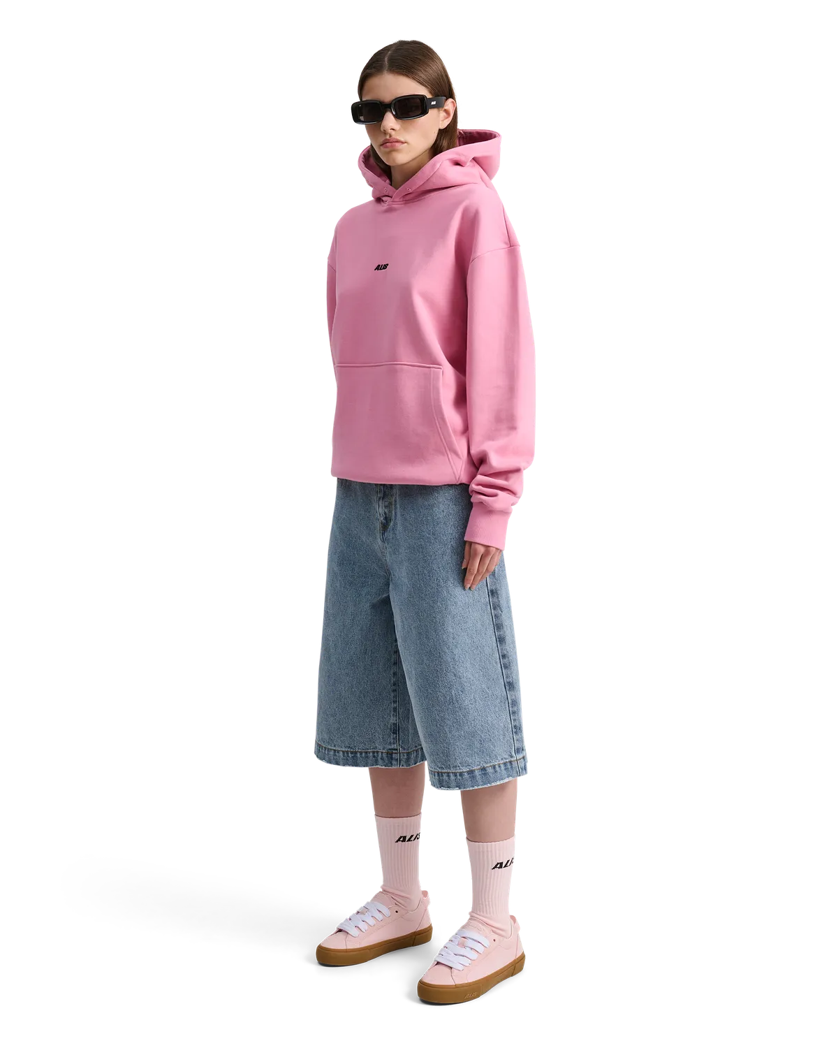 Alis Aori hættetrøje solid pink oversized