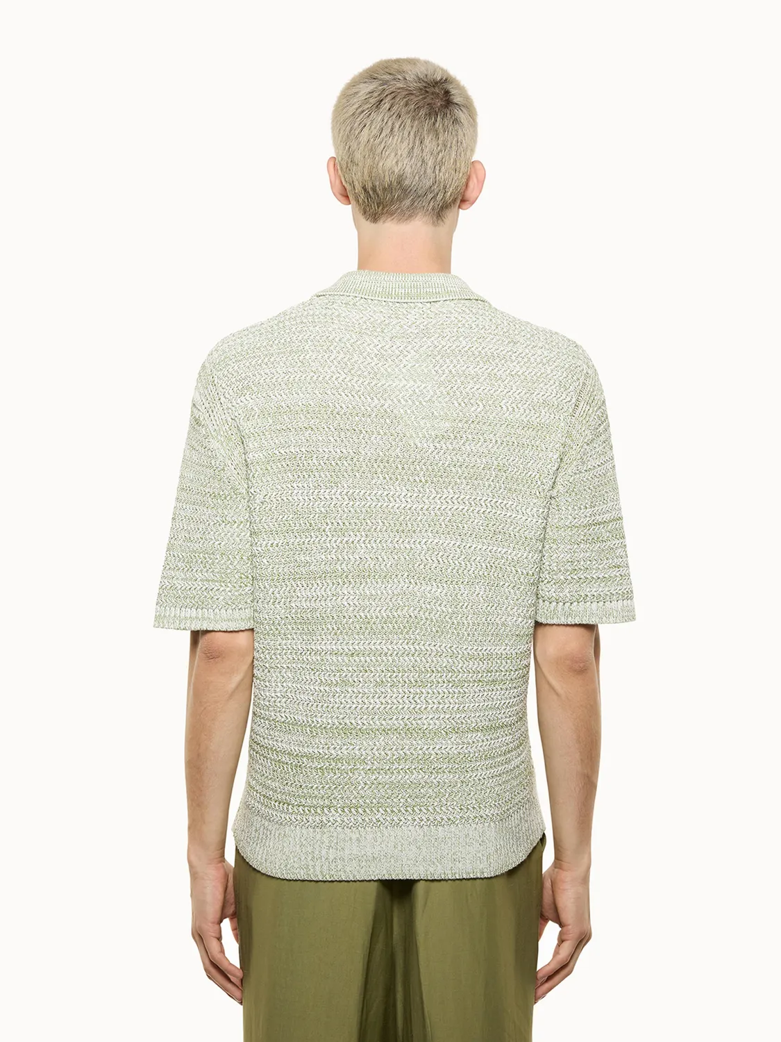 Laneus Knitted Polo strikpolo military green bomuld