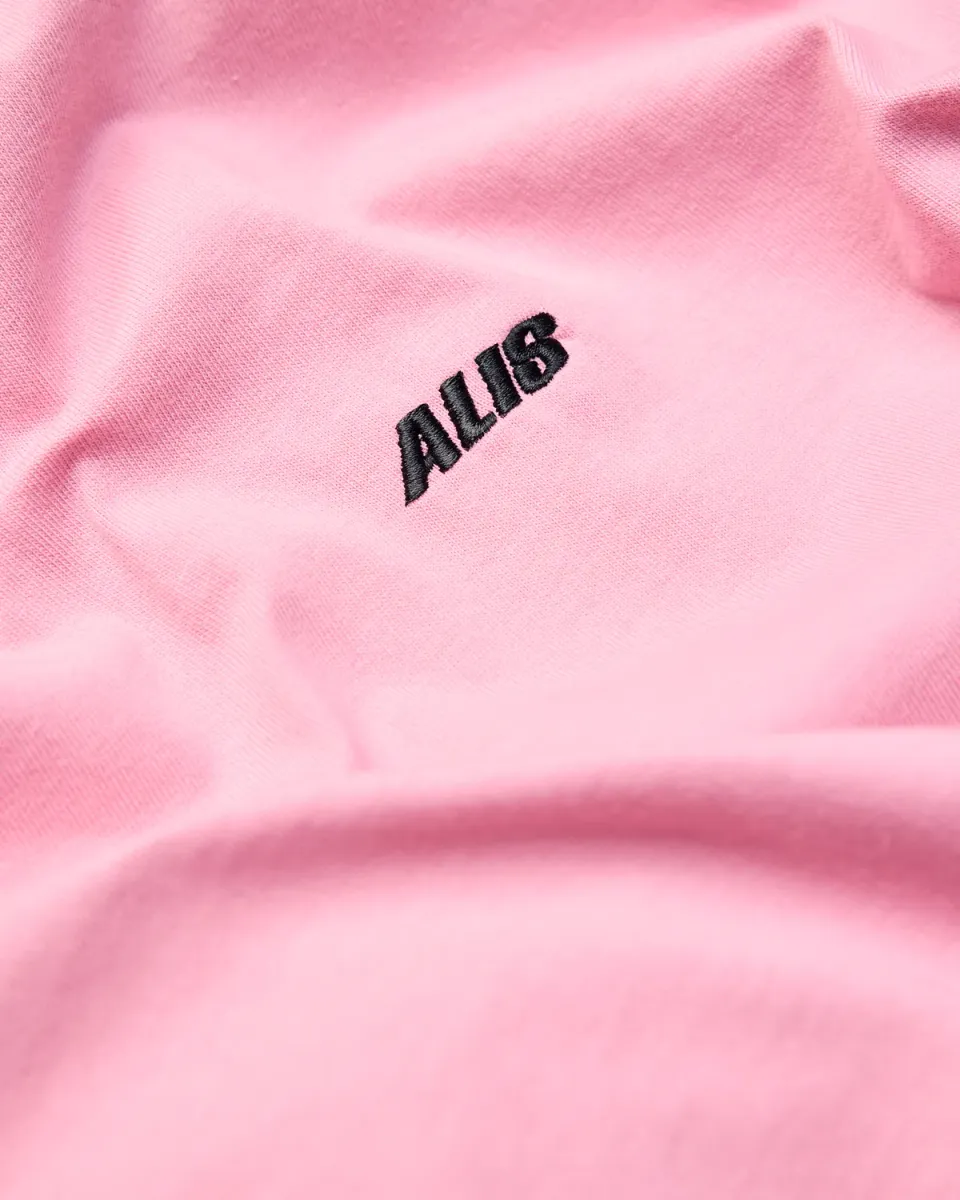 Alis Torey cropped t-shirt Solid Pink bomuld