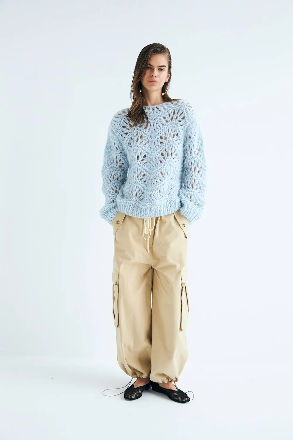 DAWNXDARE ELLA striktrøje 621 ICE BLUE pastel