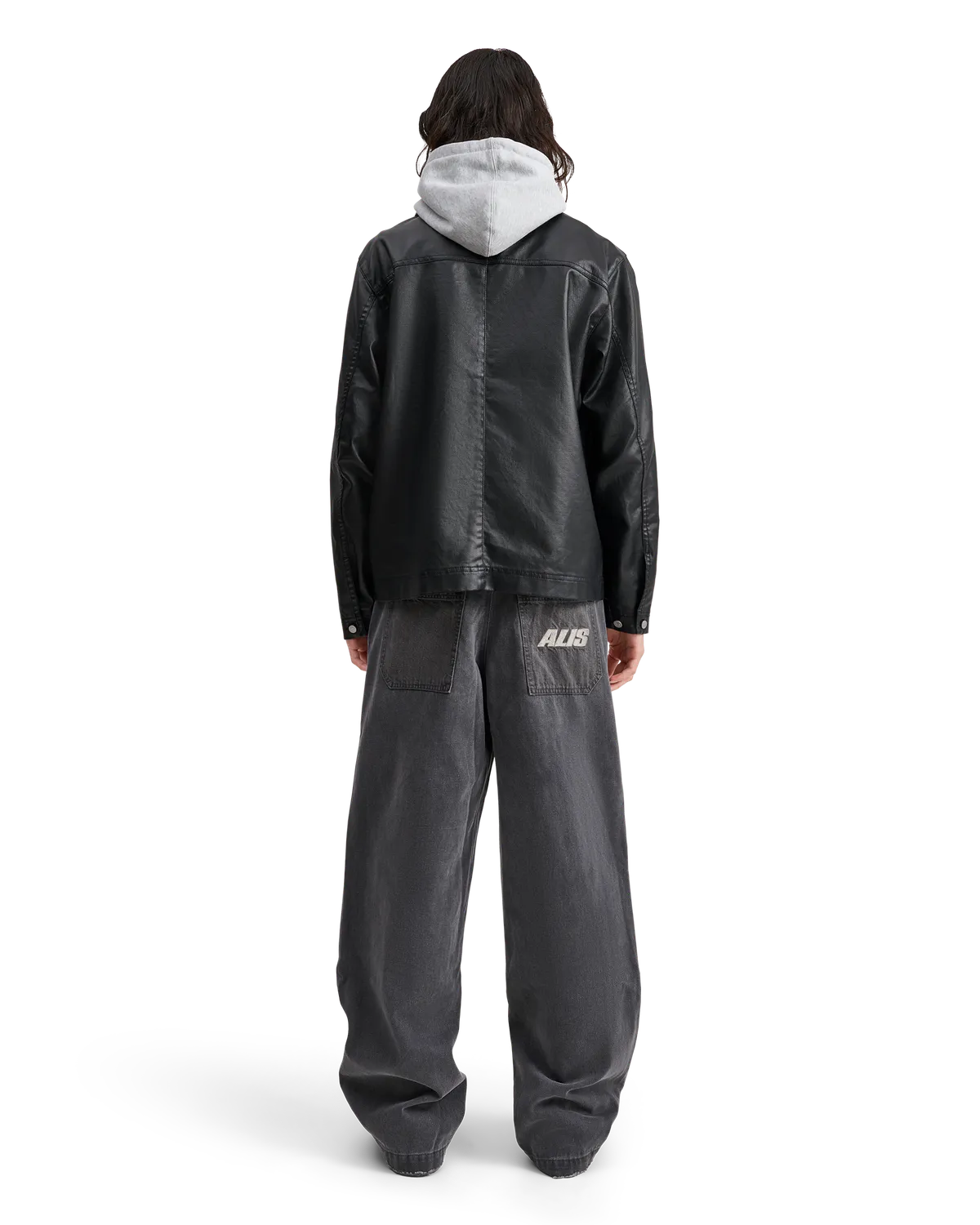 Alis Viren arbejdsjakke glossy black coated blank