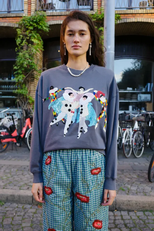 Caro Editions Freddy sweatshirt Harlequins grå