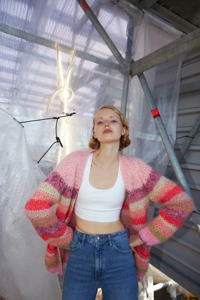 DAWNXDARE MARS 919 cardigan pink sun striber