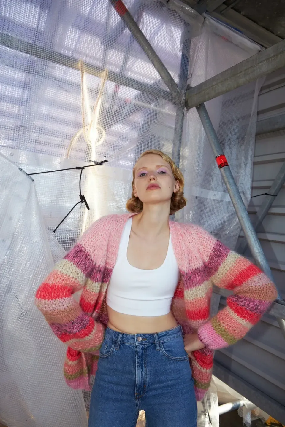 DAWNXDARE MARS 919 cardigan pink sun striber