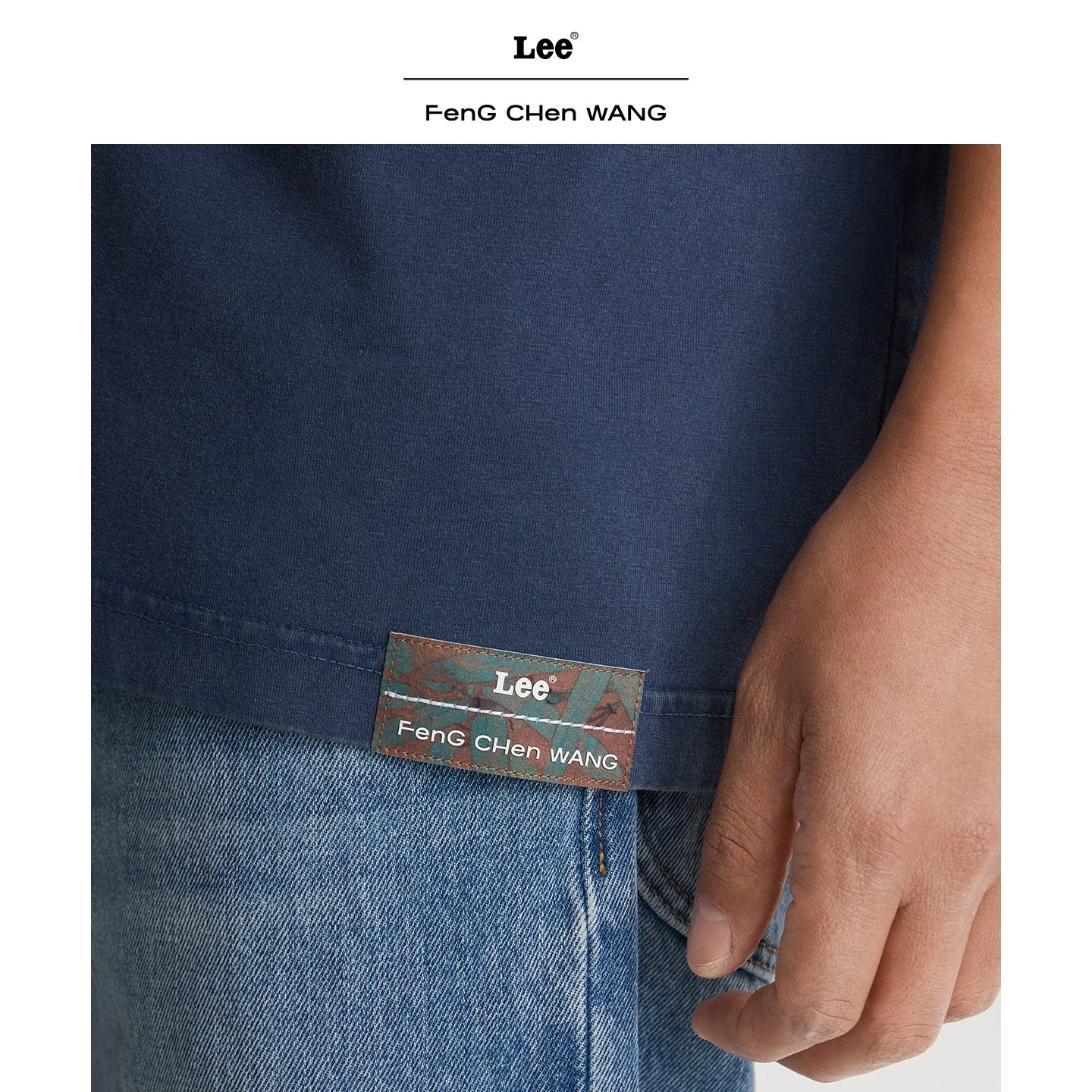 Lee x Feng Chen Wang Bamboo T-shirt navy oversize