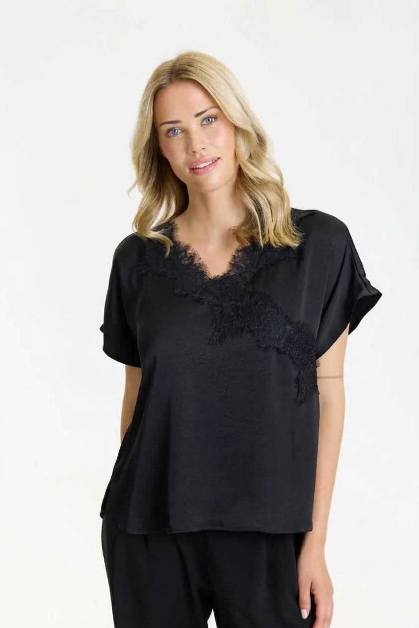 IN FRONT Faye bluse V-hals blonde S-XXL