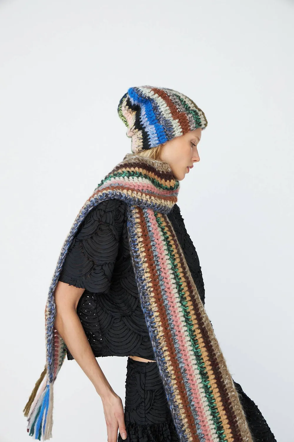 DAWNXDARE Beanie DS hue 990 Dark Multi mohair