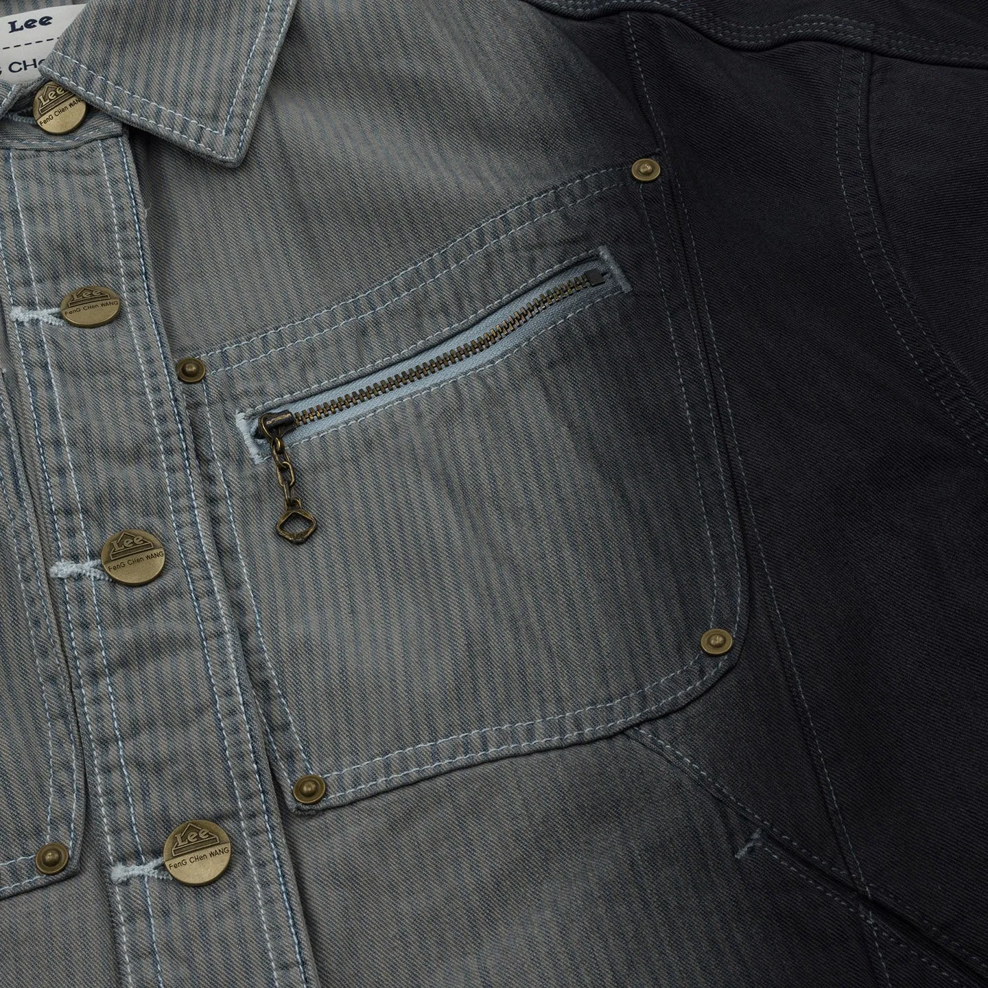 Lee x Feng Chen Wang 91B denimjakke dame grå cropped