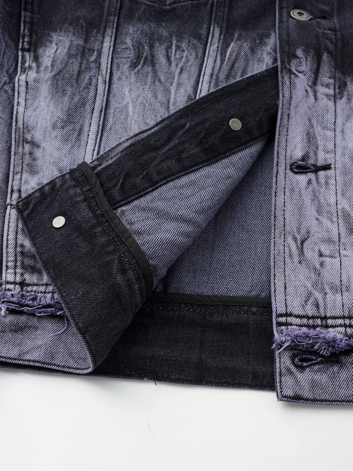 Feng Chen Wang gradient denimjakke sort lilla
