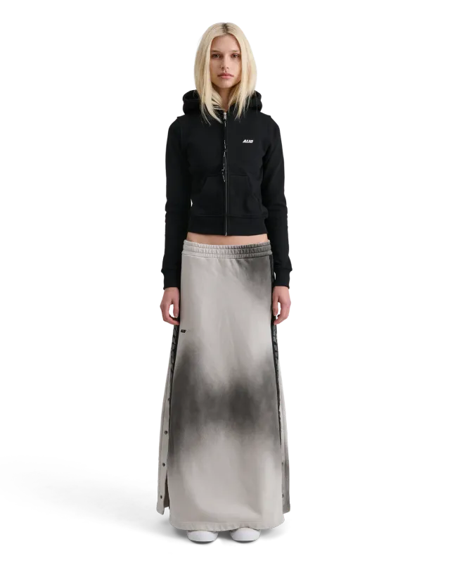 Alis Lauren hættetrøje med lynlås Solid Black cropped