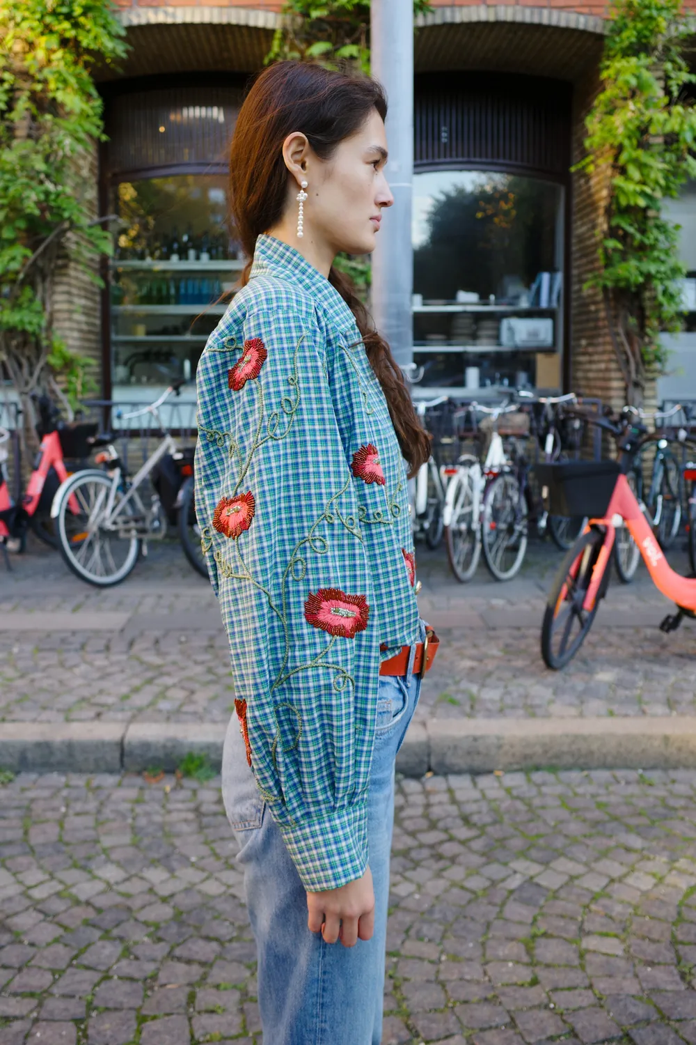 Caro Editions Bonsai Shirt skjorte broderi blomst S L