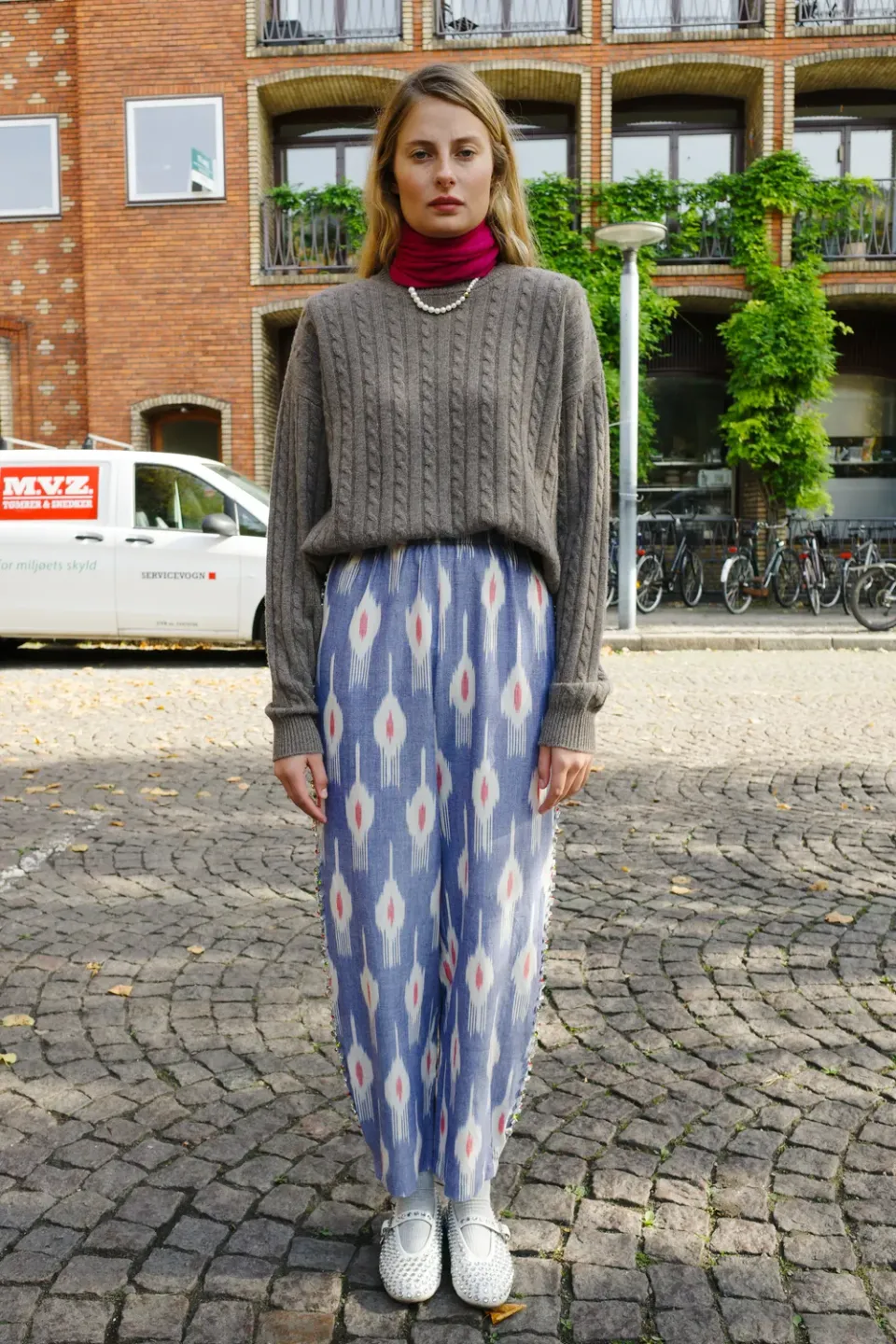 Caro Editions Coco bukser Blue Red Ikat håndvævet