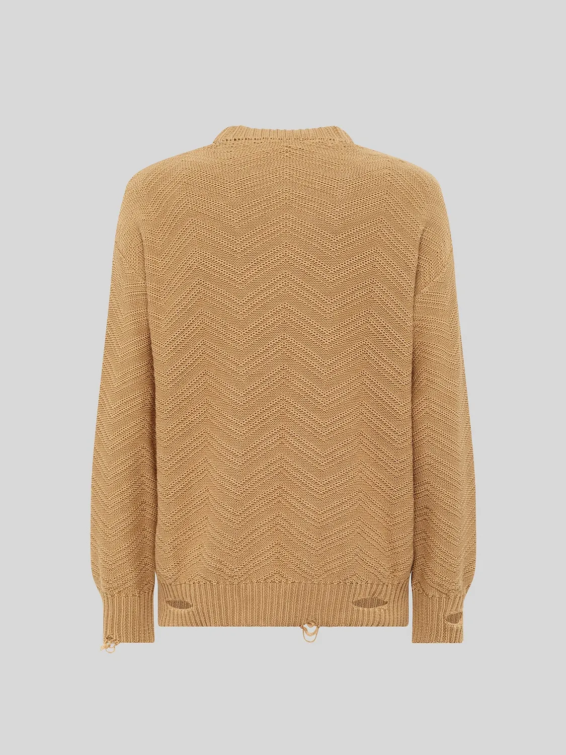 Laneus Chevron sweater camel bomuld herre