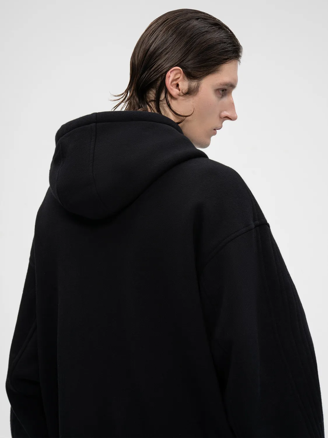 Feng Chen Wang Pleated Hoodie afslappet med logo