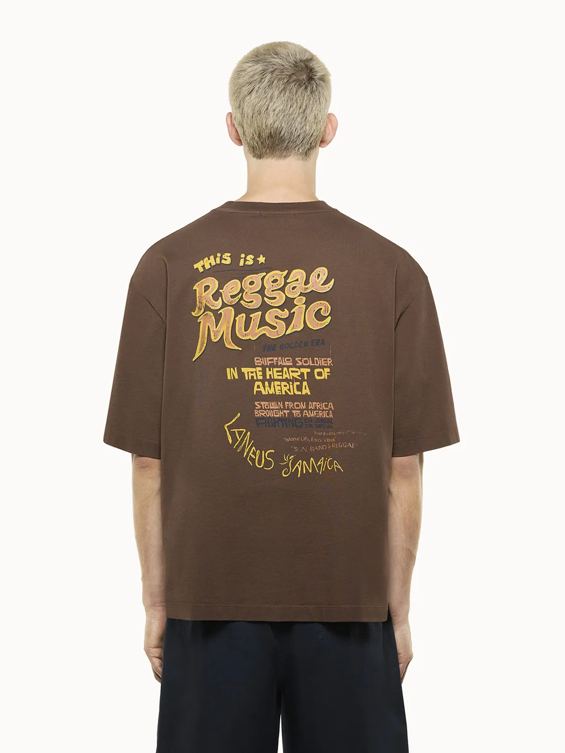 Laneus Oversized jersey t-shirt CHOCOLATE bomuld