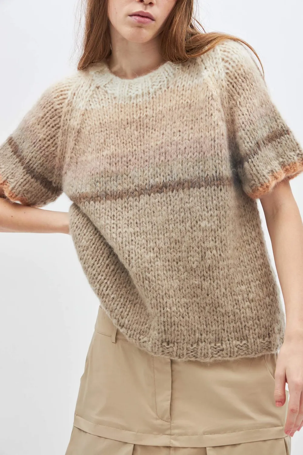 DAWNXDARE ESTELLE 755 strikbluse jord mohair