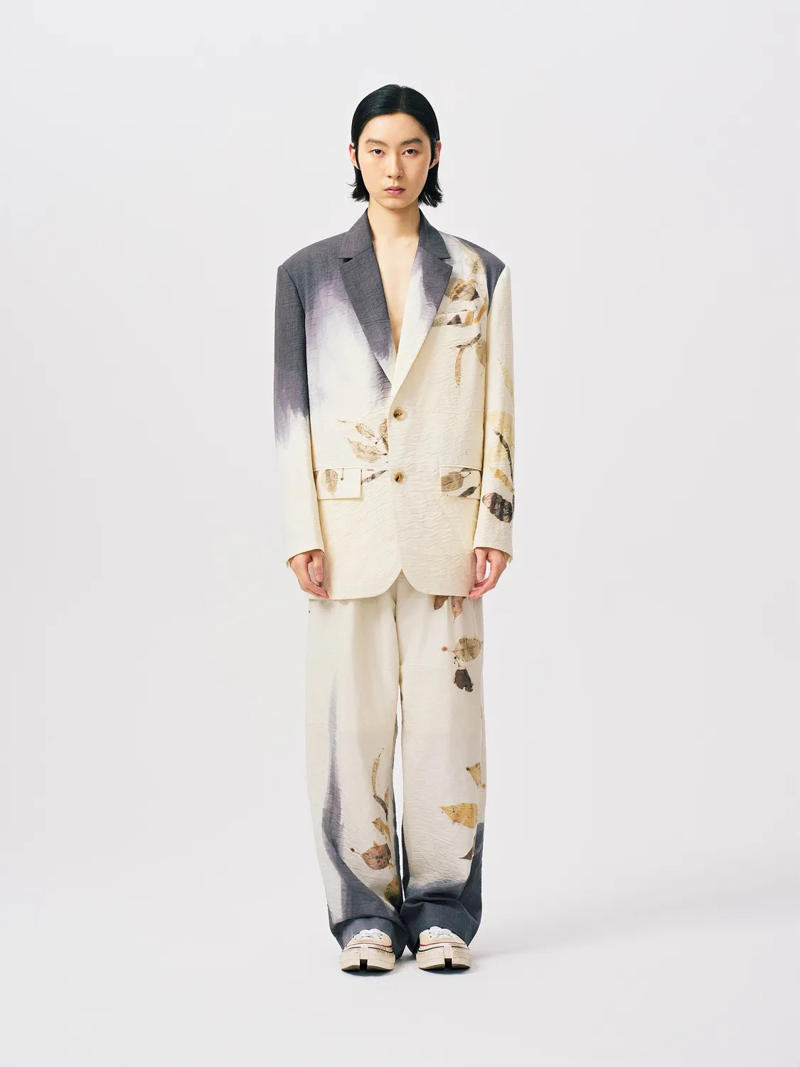 Feng Chen Wang Natural Plant Dye blazer blomstertryk