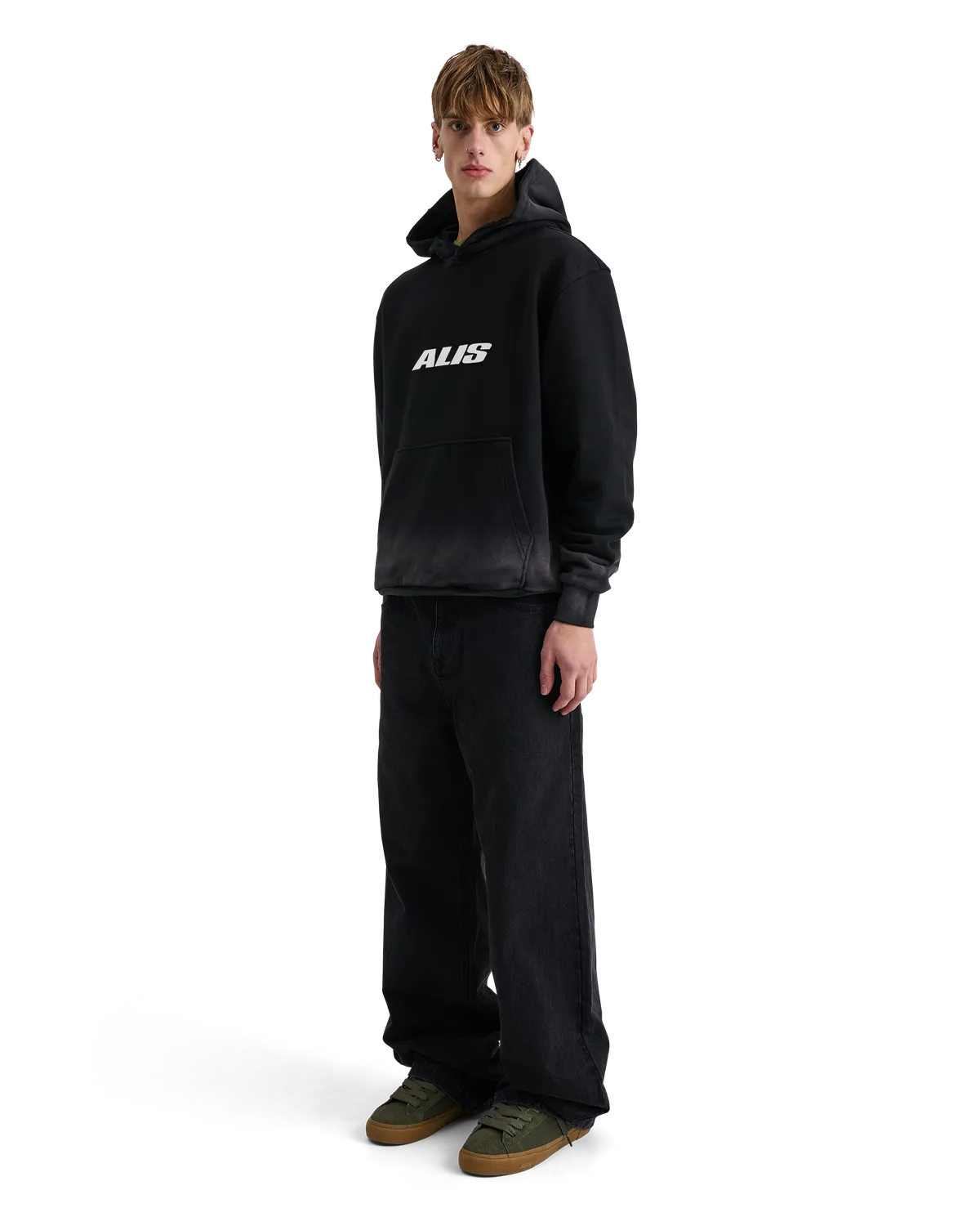 Alis Aori hoodie hættetrøje faded black bomuld